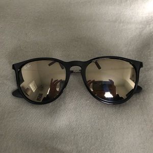 Reflective Gold Ray-Ban Erica Sunglasses and Case